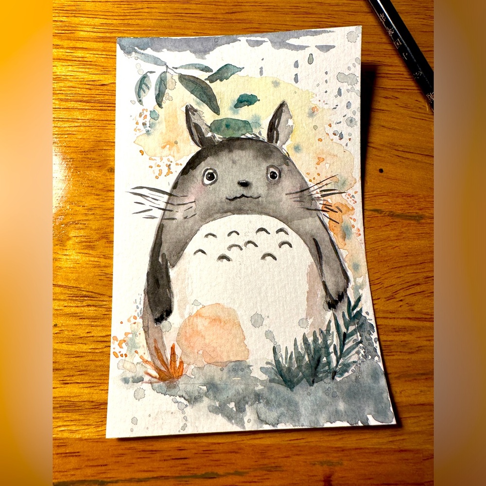 ❤️3 for $15❤️ Original Watercolor painting Totoro
